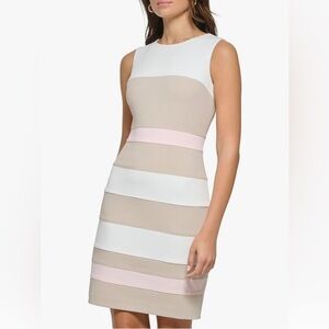 BNWOT Tommy Hilfiger Color-block Scuba Crepe Sheath Dress Sz 6P